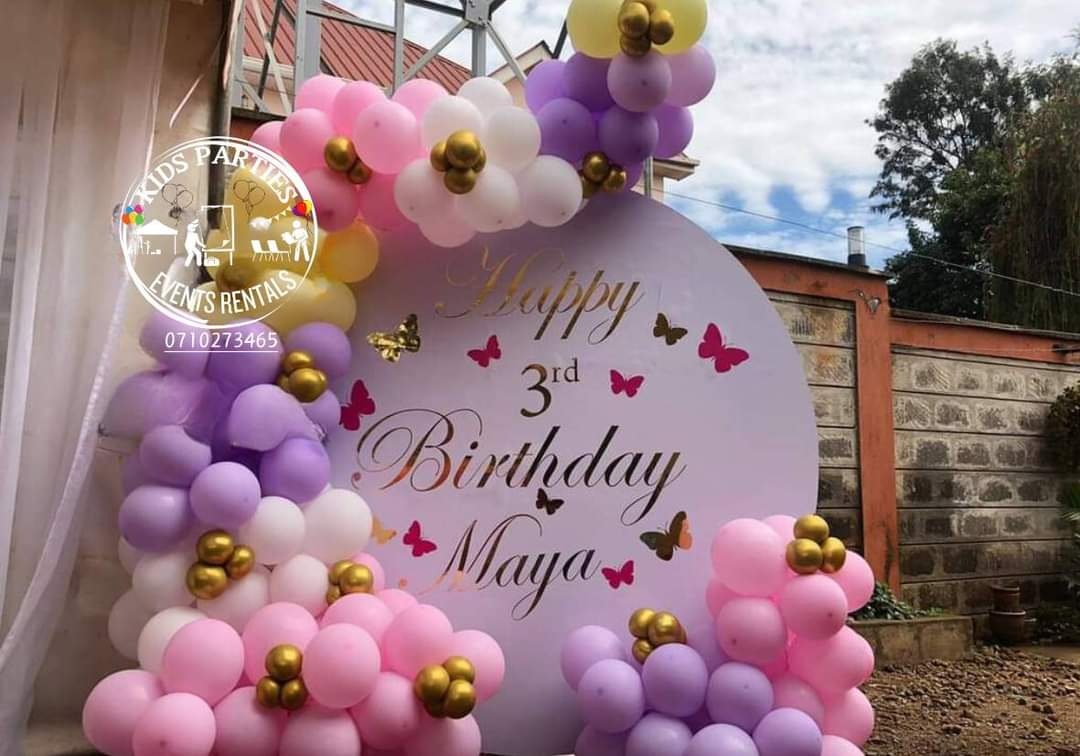 Luxe Round Board Balloon Arch and Pedestal Cake Stand with Themed Balloons Decor for Hire - view 4