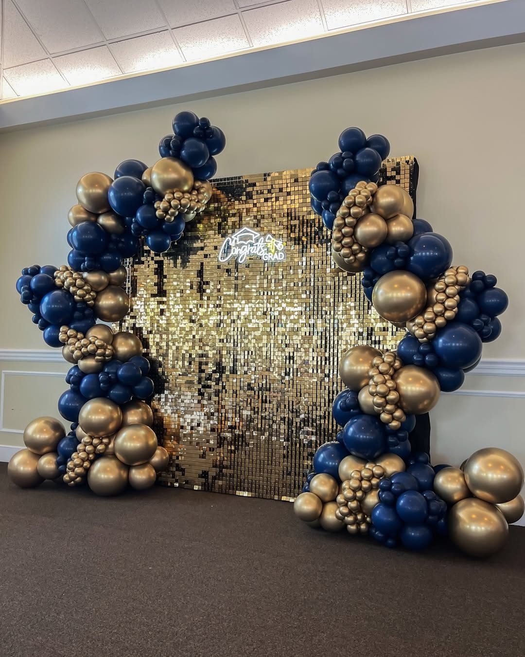 2 by 2m Shimmer Wall Backdrop and Pedestal Cake Stand for Hire for hire — kids party