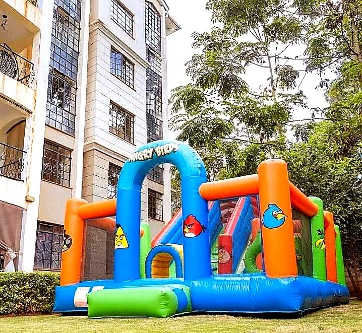 Angry Birds Combo Bouncy House for hire at kids birthday party in Nairobi