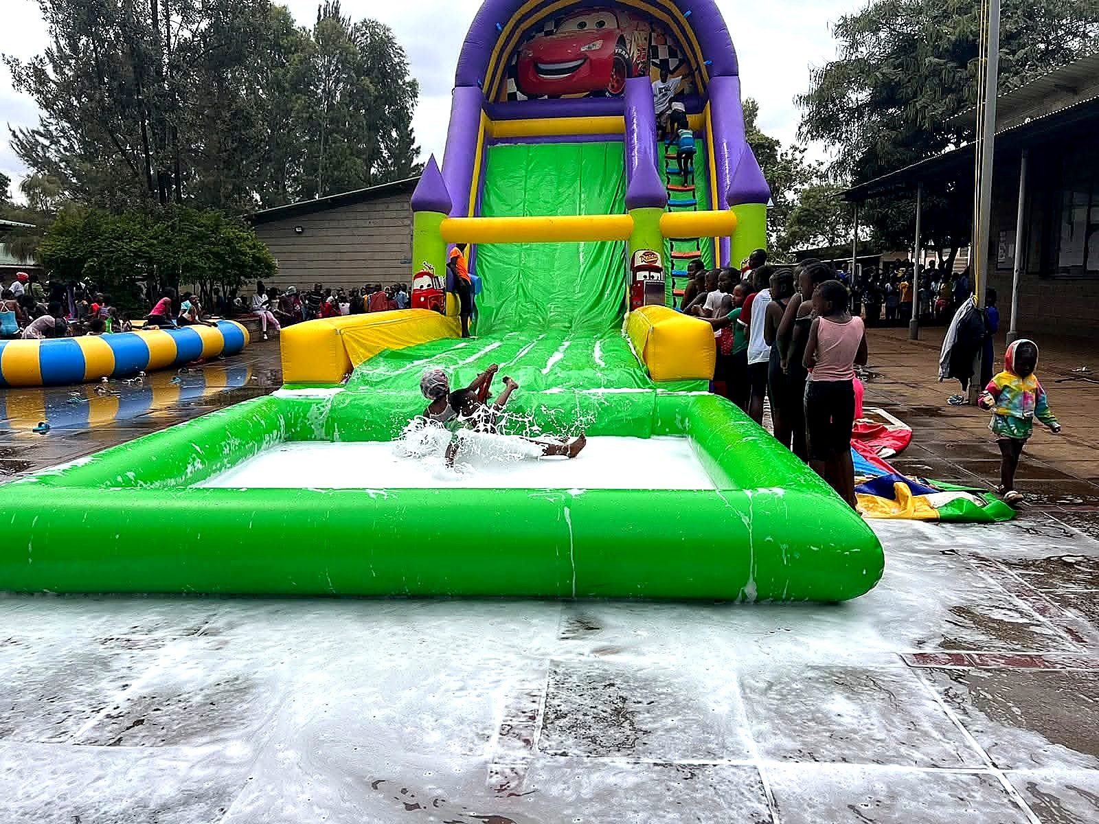 Gigantic Bounce Bouncy Water Slide for hire at kids birthday party in Nairobi