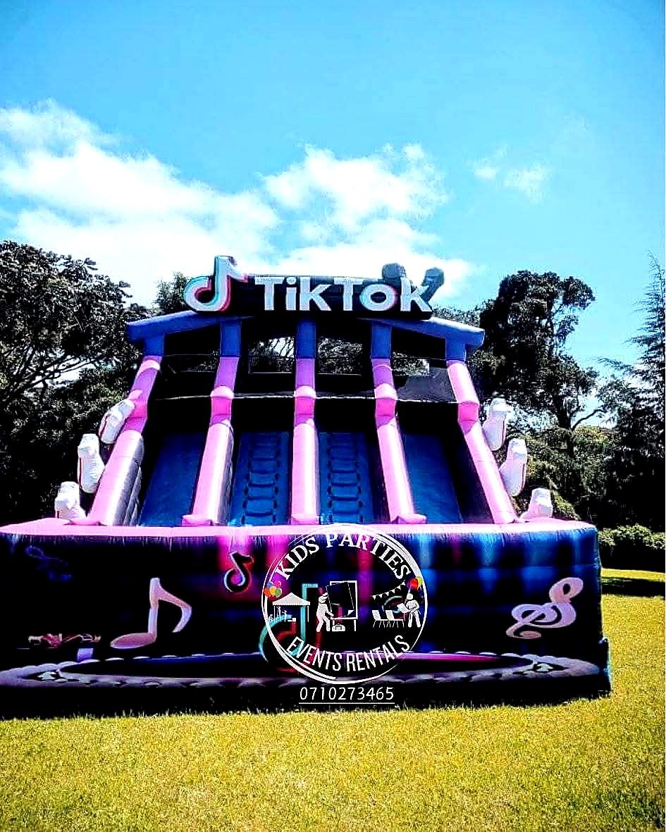 Gigantic TikTok Bouncy Dry Slide for hire at kids birthday party in Nairobi - view 2