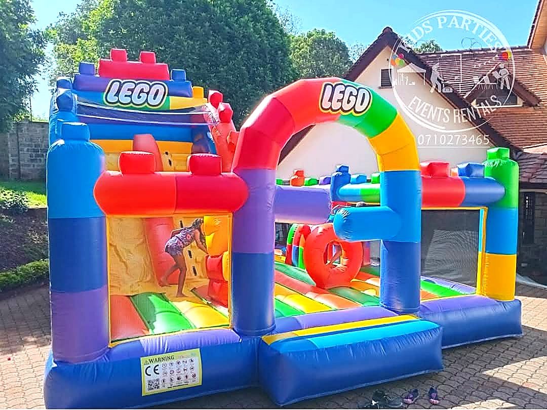 Lego Bouncy House for hire at kids birthday party in Nairobi