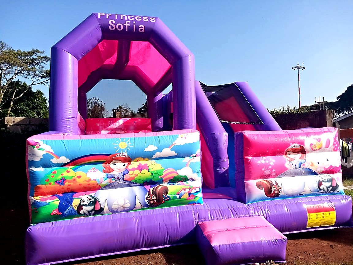 Sofia the First Theme Bounce House for hire at kids birthday party in Nairobi - view 2