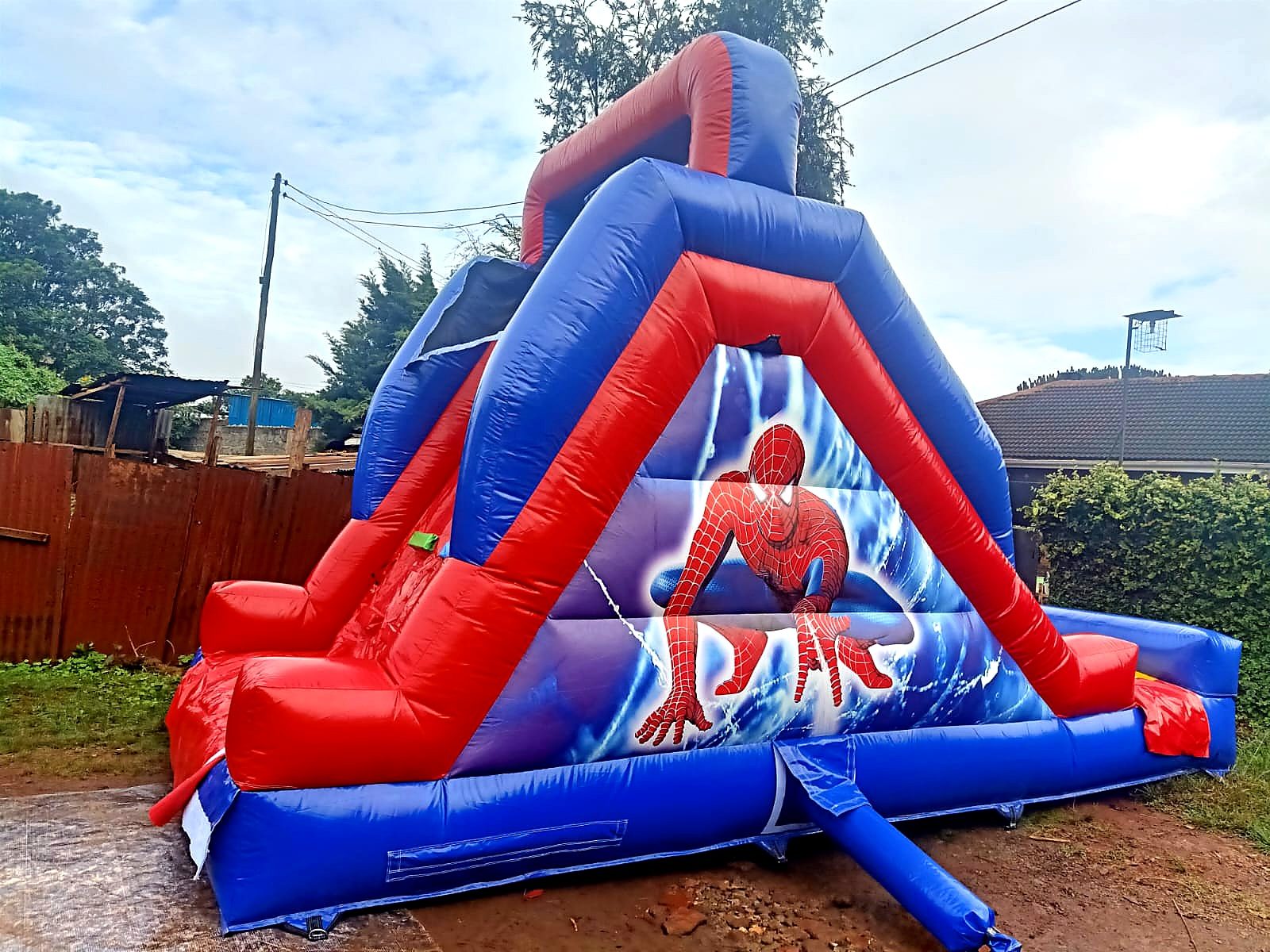 Spiderman Bounce Bouncy Dry Slide for hire at kids birthday party in Nairobi - view 2