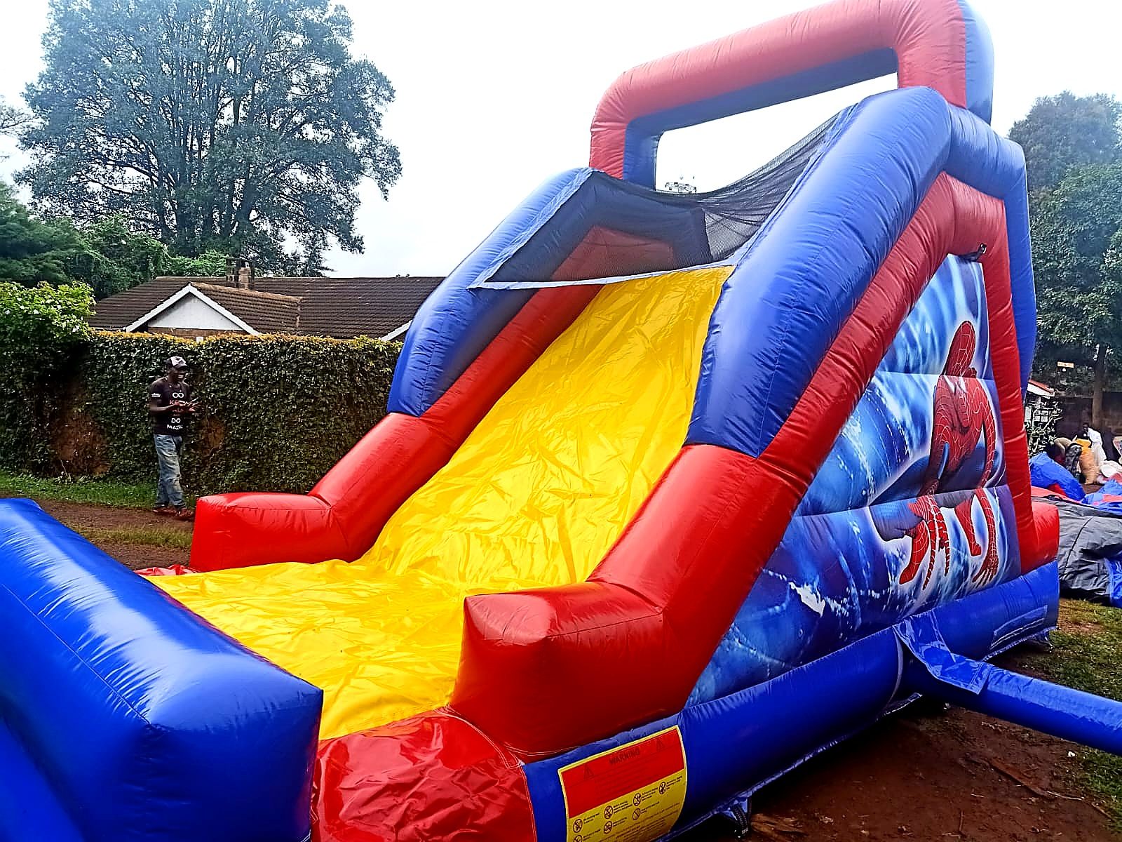 Spiderman Bounce Bouncy Dry Slide for hire at kids birthday party in Nairobi - view 3
