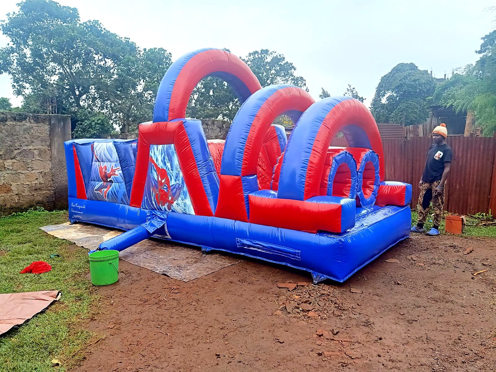 Spiderman Theme Obstacles Course for hire at kids birthday party in Nairobi - view 2