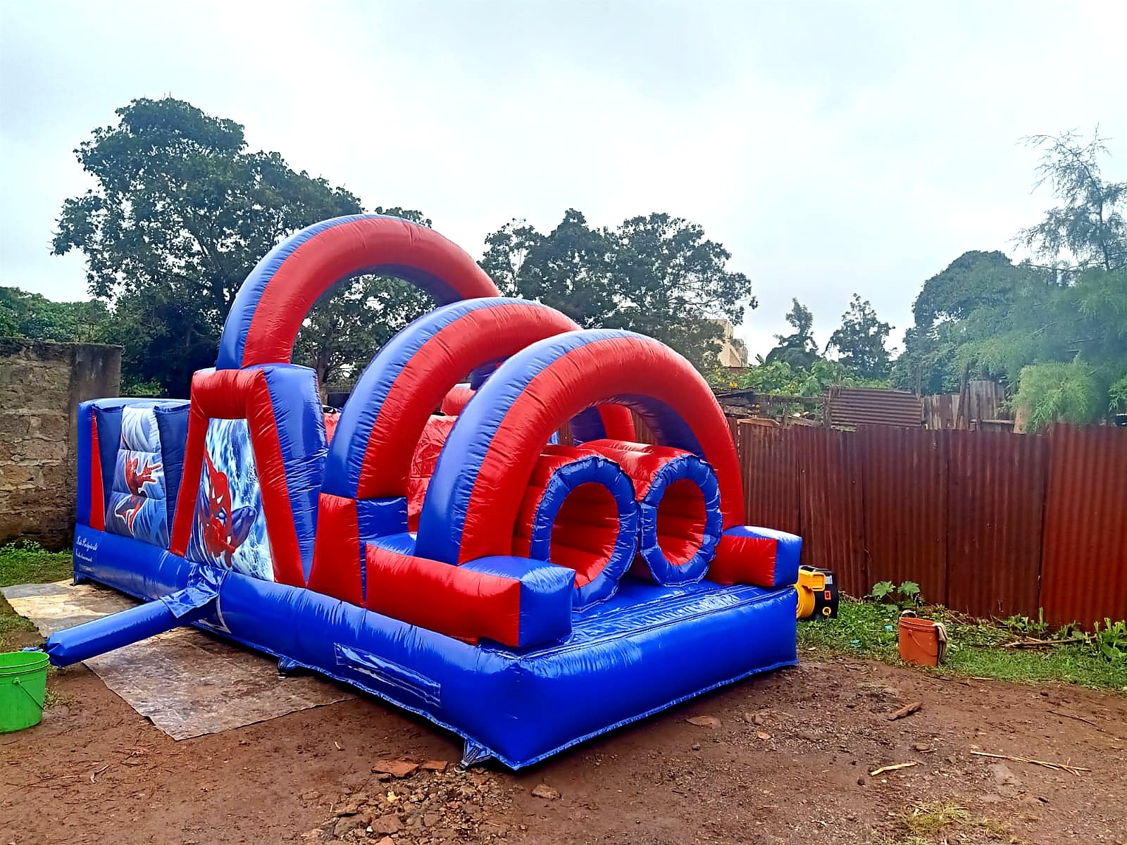 Spiderman Theme Obstacles Course for hire at kids birthday party in Nairobi