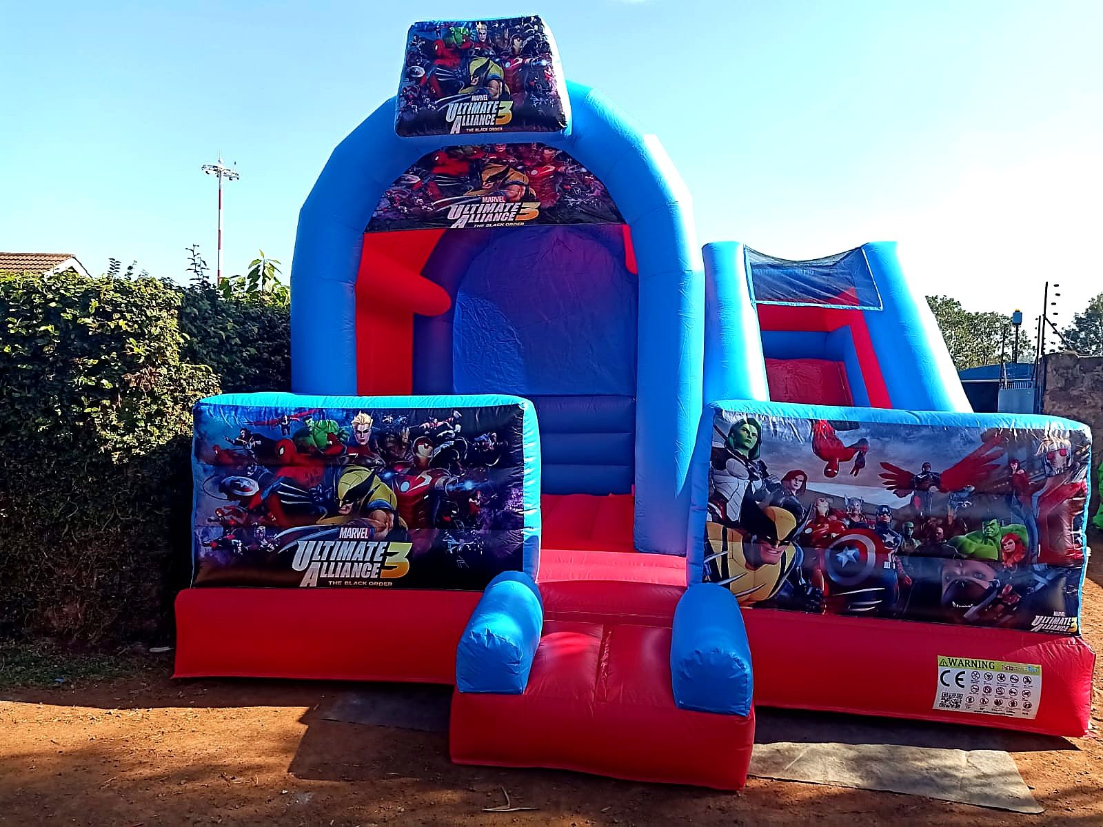 Ultimate Alliance Superheroes Bouncing Castle for hire at kids birthday party in Nairobi - view 2