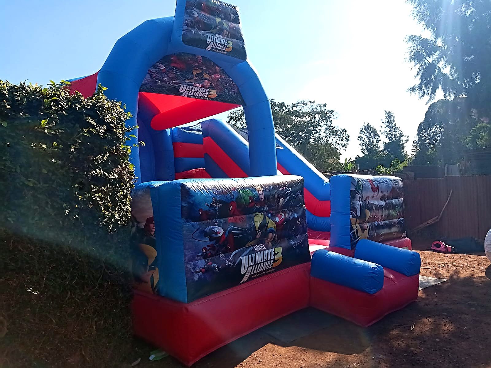 Ultimate Alliance Superheroes Bouncing Castle for hire at kids birthday party in Nairobi - view 4