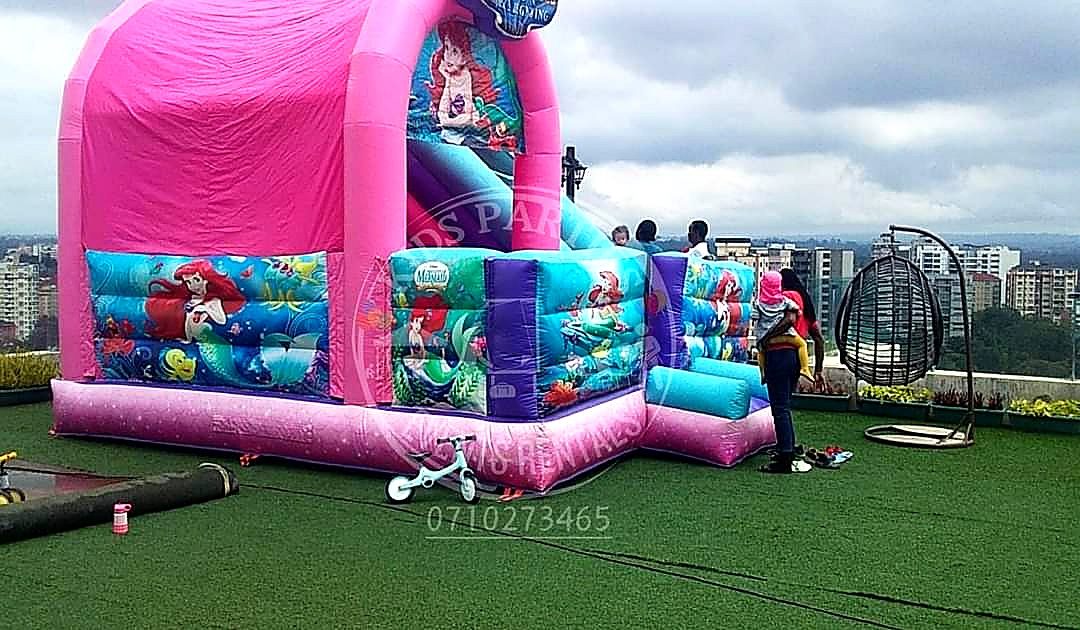 Under the Sea Mermaid Bouncy Castle for hire at kids birthday party in Nairobi - view 3