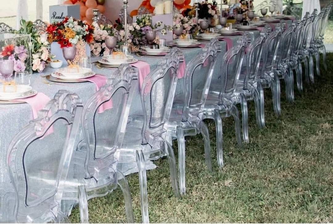 Clear Ghost Chairs for a kids birthday party in Nairobi - view 2
