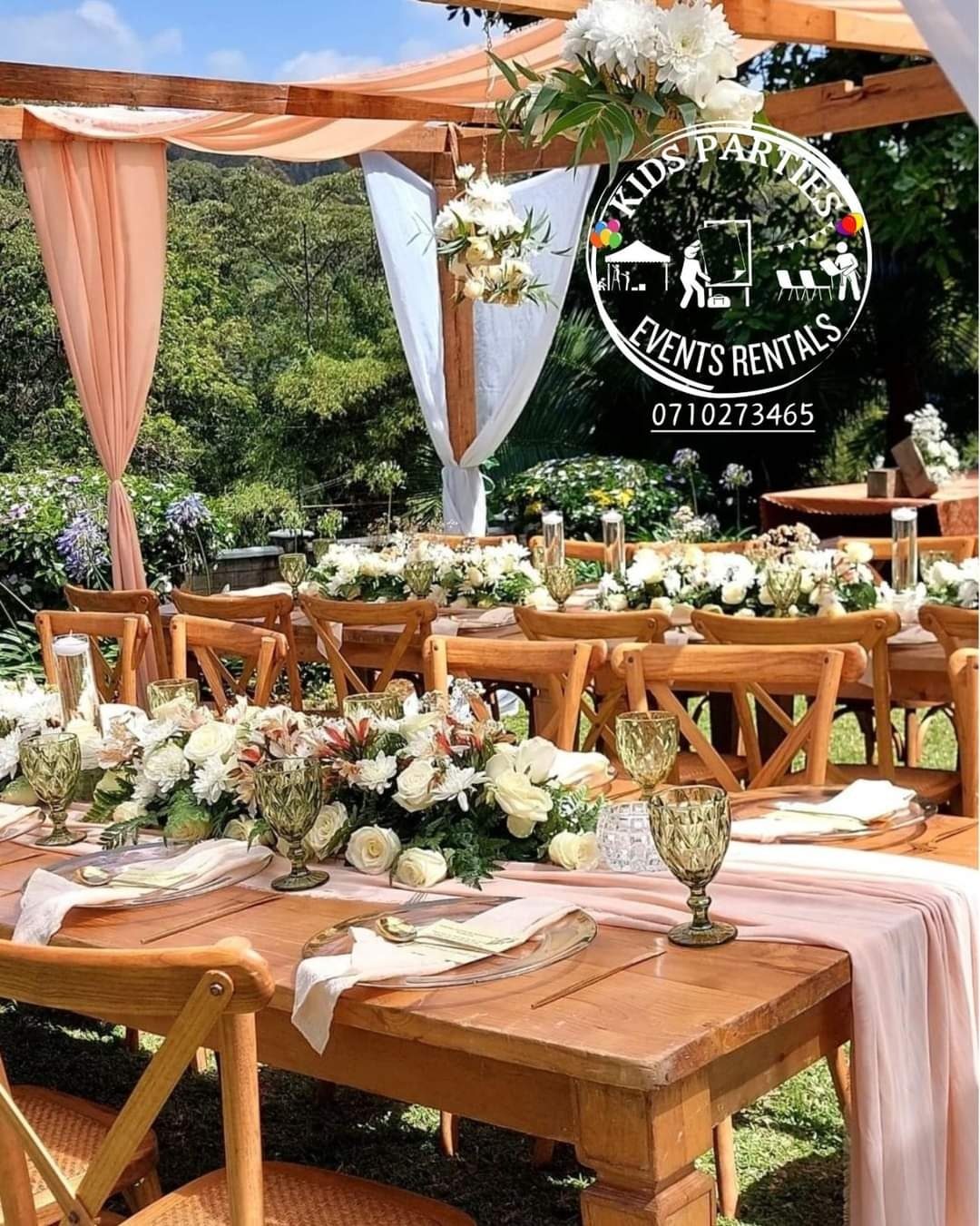 Rustic Elegant Chairs for a kids birthday party in Nairobi