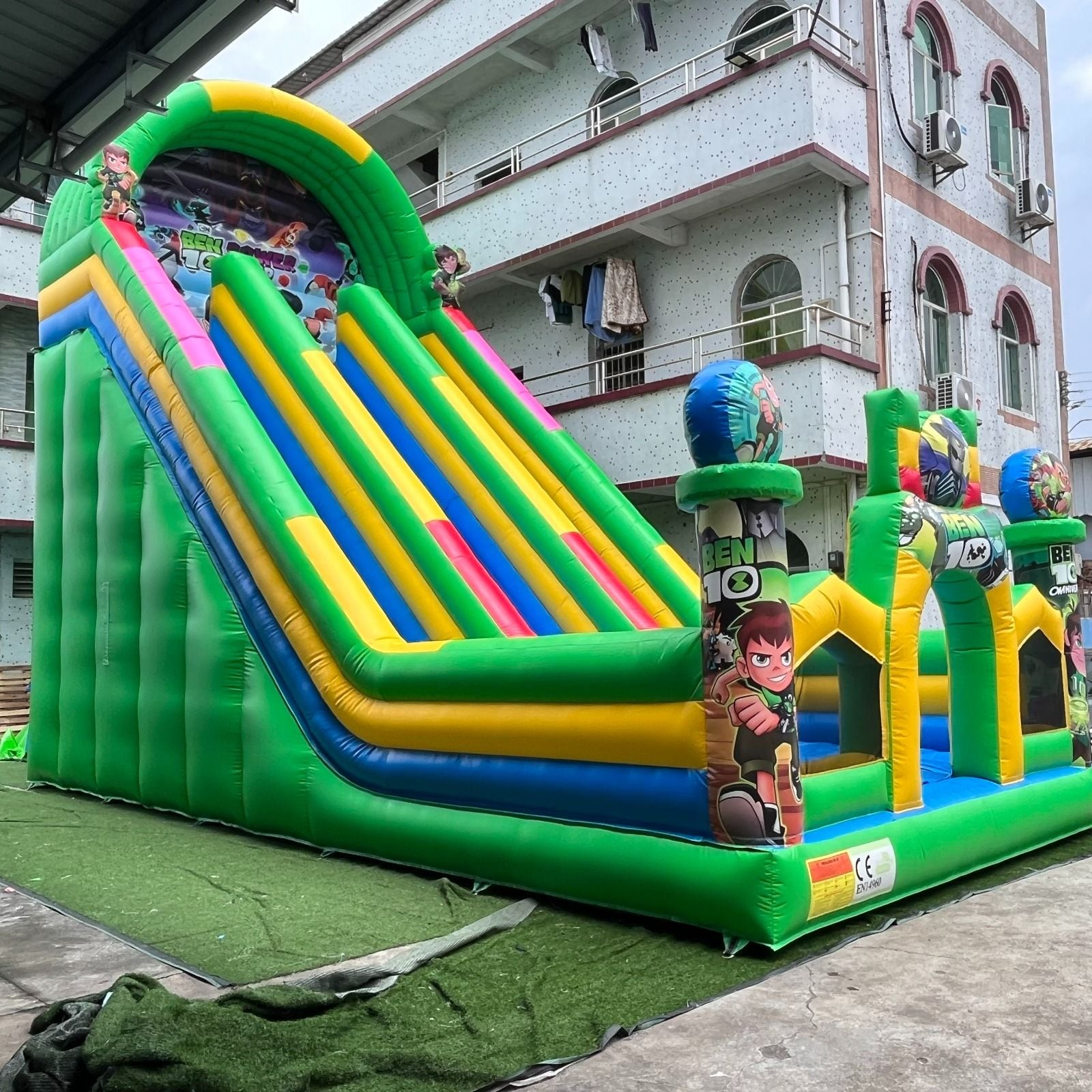 Ben 10 Gigantic Bouncy Dry Slide for Hire for a kids birthday party in Nairobi
