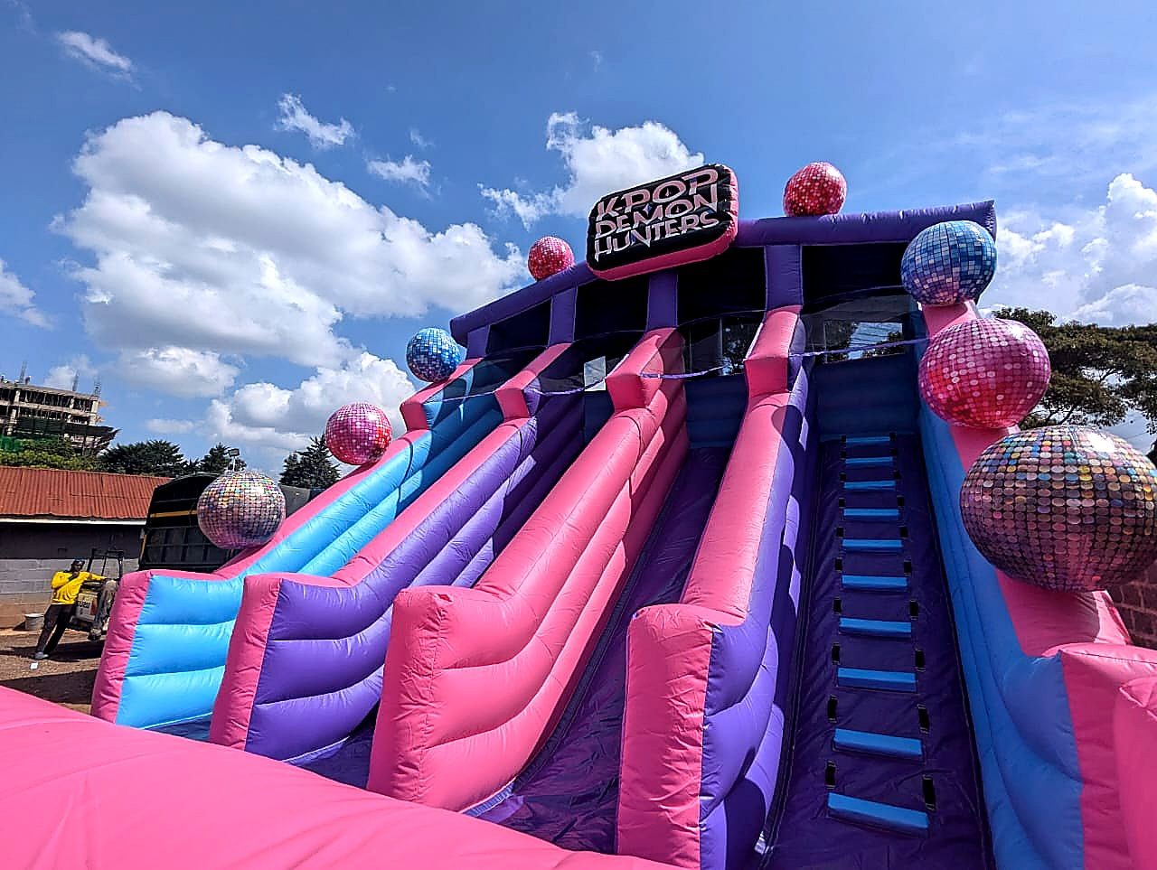 K-Pop Gigantic Bouncy Dry Slide for Hire for a kids birthday party in Nairobi - view 3