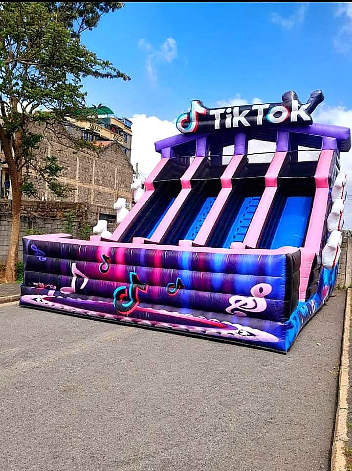 TikTok Dry Slide — dry inflatable slide (no water) for a kids birthday party in Nairobi