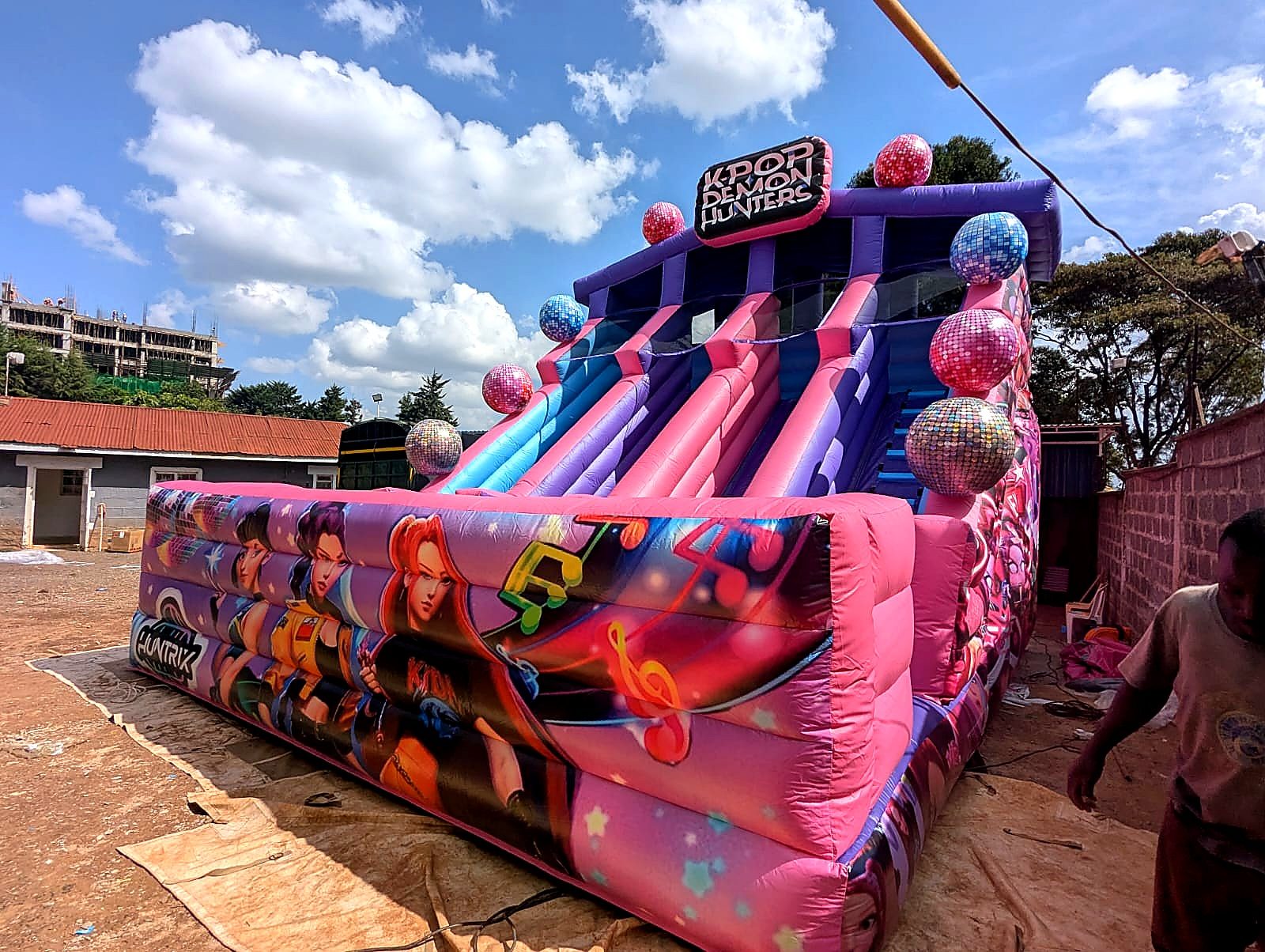 Giant Dry Slide — dry inflatable slide (no water) for a kids birthday party in Nairobi