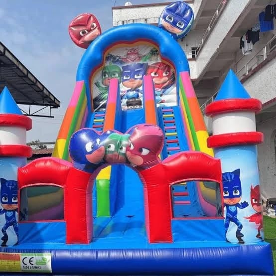 PJ Masks Gigantic Bouncy Dry Slide for Hire — dry inflatable slide (no water) for a kids birthday party in Nairobi