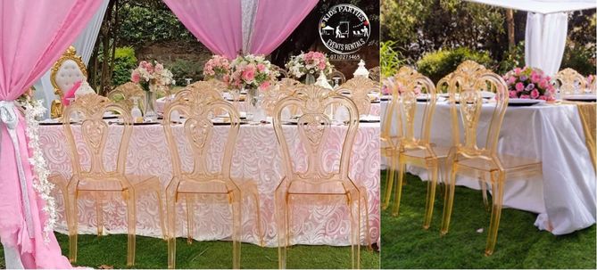 Gold Ghost Chairs for kids parties in Nairobi