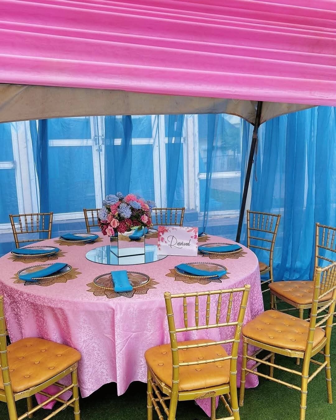Dressed Round Table (Jacquard) for a kids birthday party in Nairobi - view 5