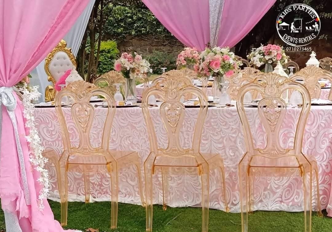Gold Ghost Chairs for a kids birthday party in Nairobi