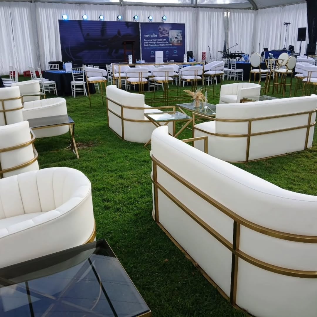Lounge Sofa & Side Stools for Hire - view 2