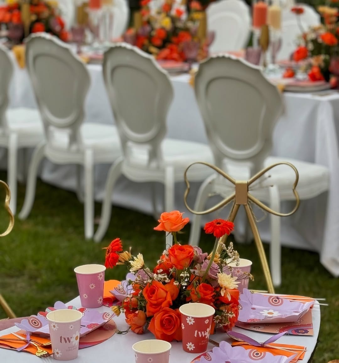 Luxury Vogue Chairs (Beige) for a kids birthday party in Nairobi - view 3