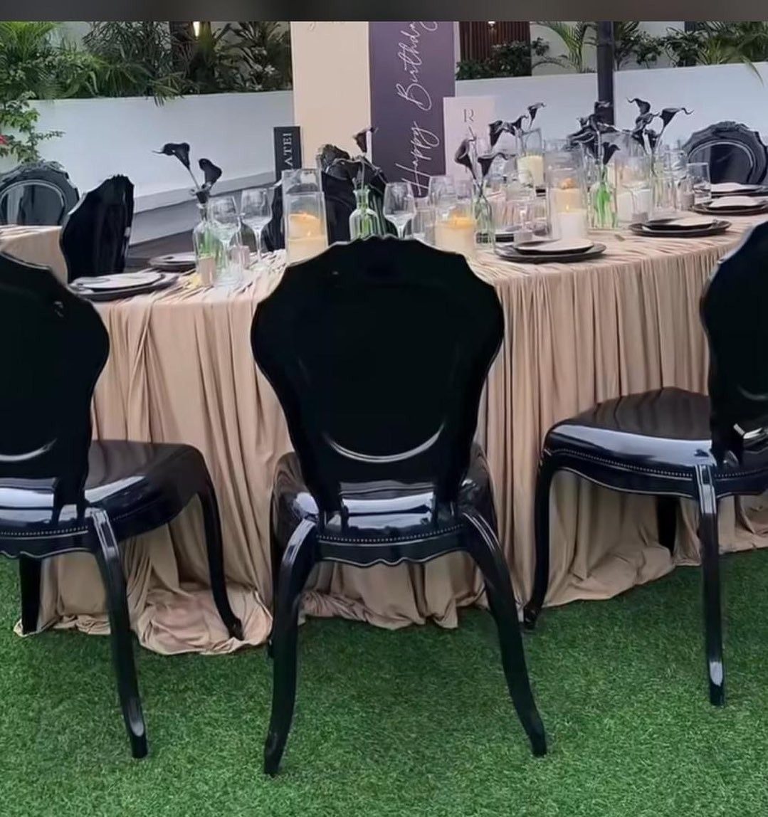Luxury Vogue Chairs (Black) for a kids birthday party in Nairobi