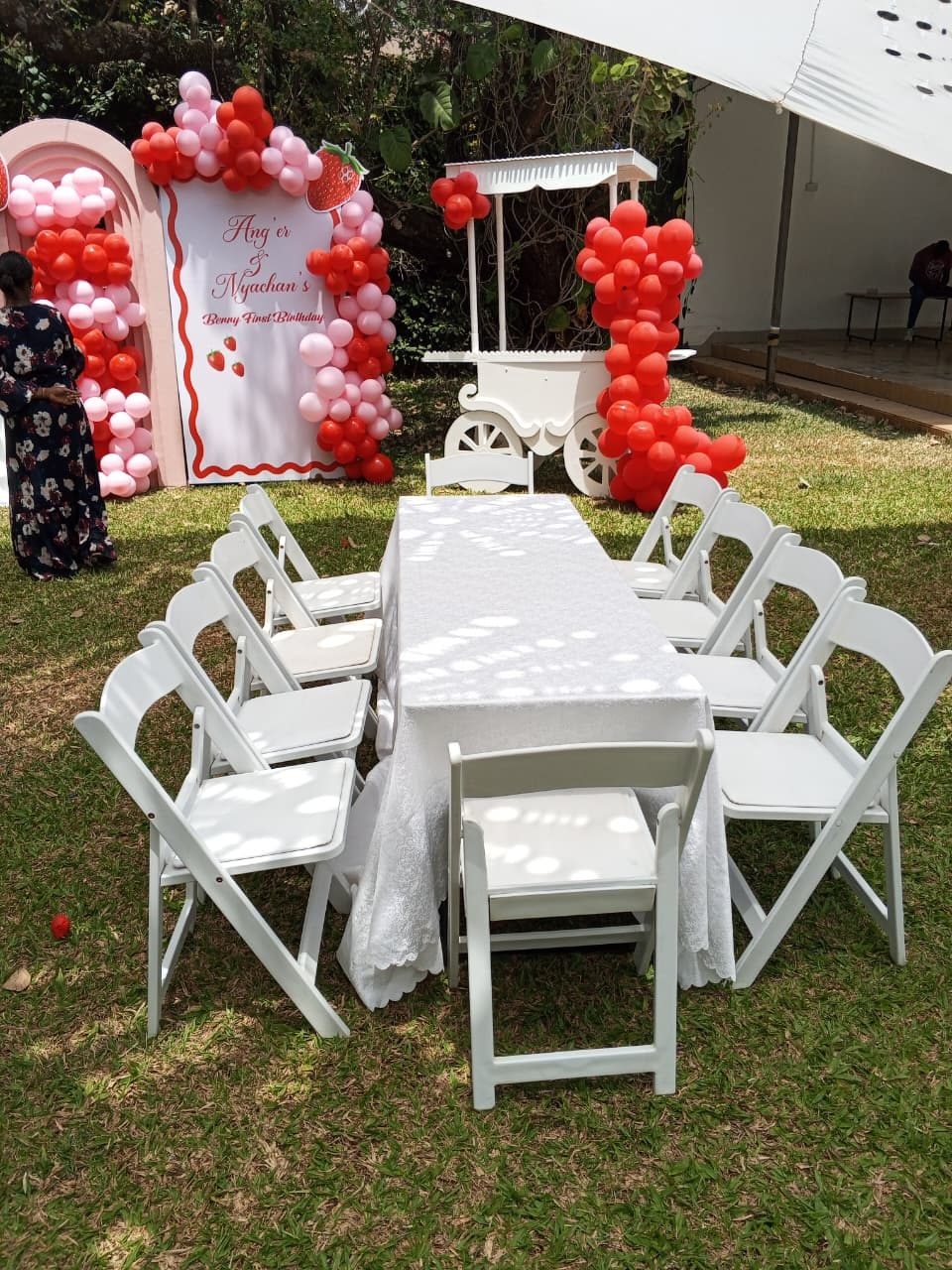 White Foldable Chairs for a kids birthday party in Nairobi - view 4