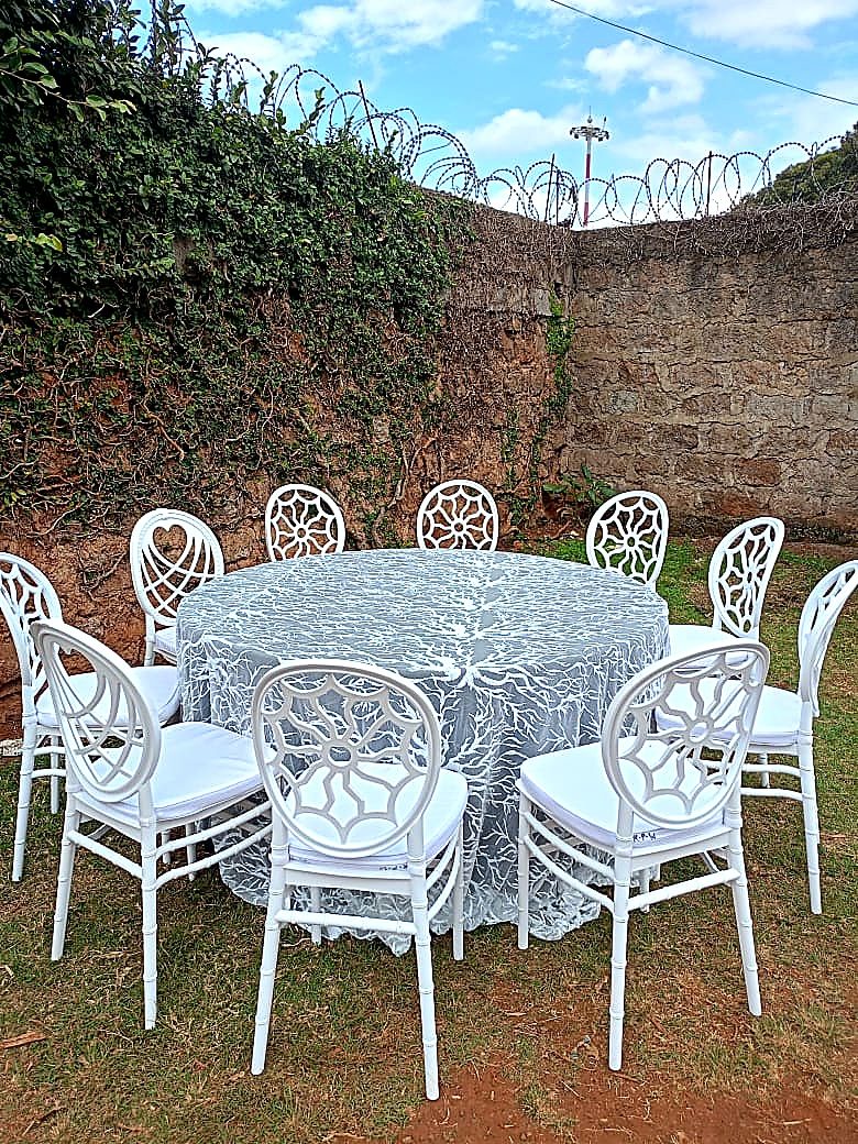 Dressed Round Table with Elegant Overlay for a kids birthday party in Nairobi