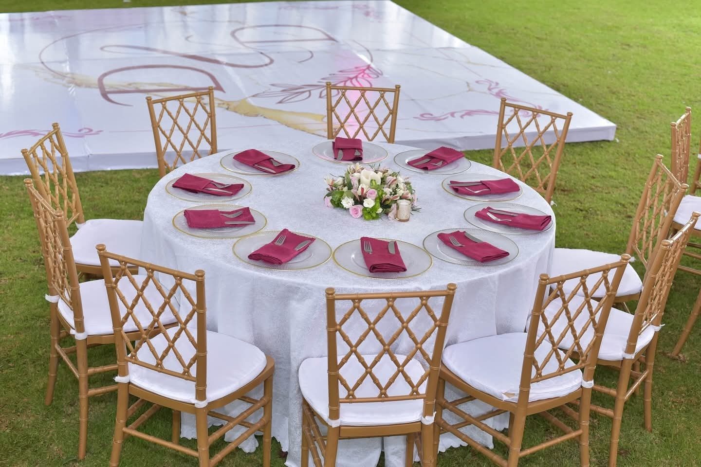 Dressed Round Table (Jacquard) for a kids birthday party in Nairobi - view 6