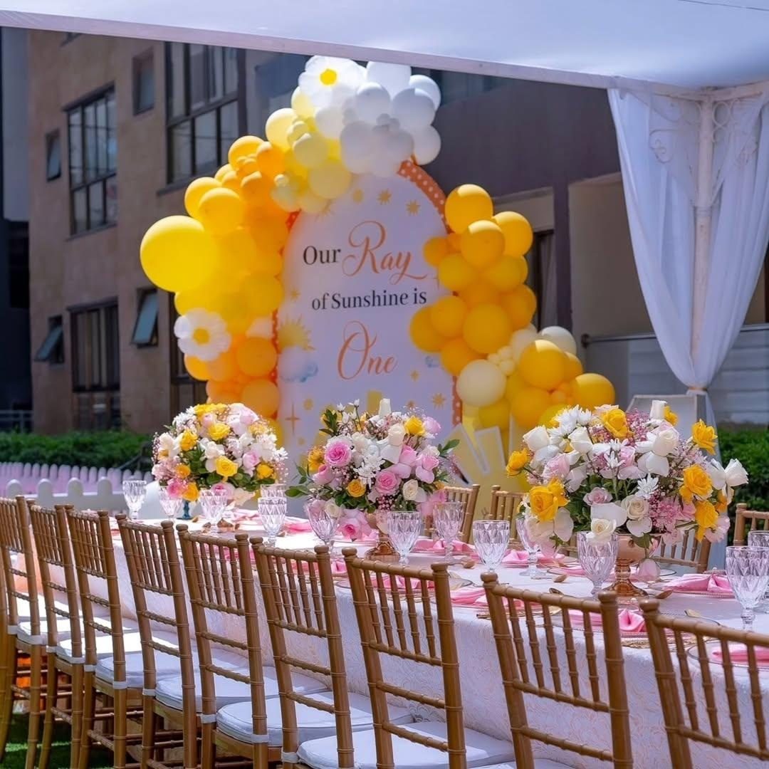 Dressed Wide Rectangular Table for a kids birthday party in Nairobi - view 2