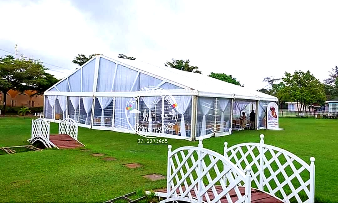 A Frame Miluxe Tent 20x5m Section – 100 Seater shading a kids birthday party in Nairobi - view 5