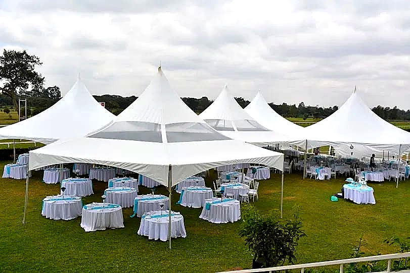Hexagon Tent 6x6x6m – 80 Seater shading a kids birthday party in Nairobi - view 2