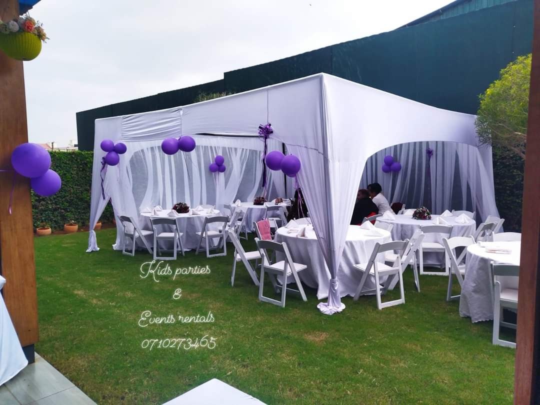 Large Birthday Canopy (6x6m) shading a kids birthday party in Nairobi - view 6