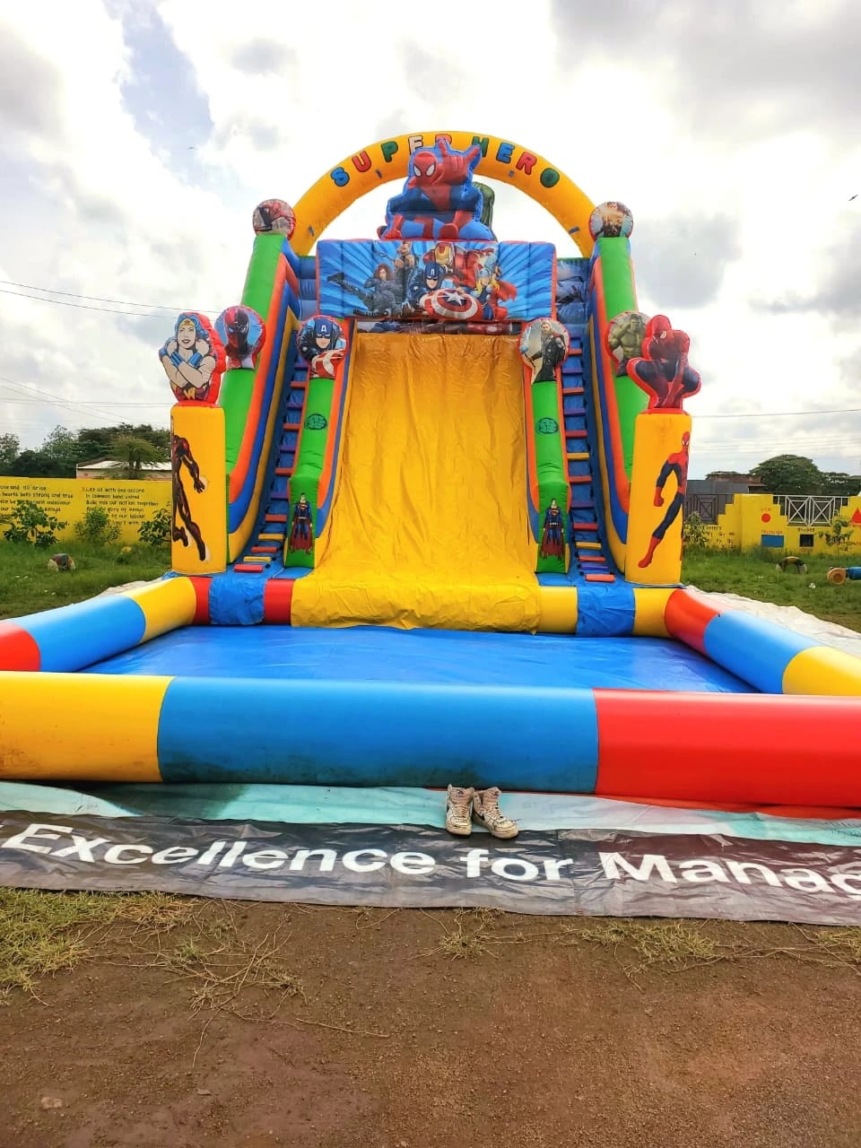 Superhero Gigantic Water Slide for Hire for a kids summer pool party in Nairobi